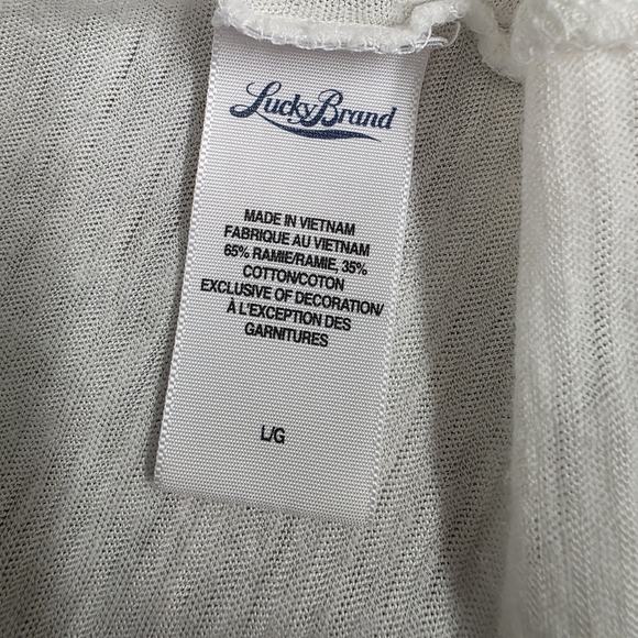 Lucky Brand Button-Front Henley Top Women's Size Large. Cream - Picture 7 of 8